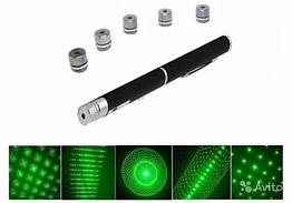 Потужна лазерна указка зелений промінь + 5 насадок