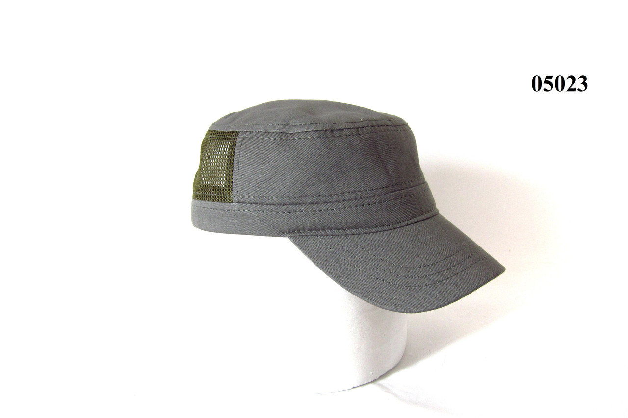 Кепка німкеня котонова літня сіра з сіткою  DaVaNi 05023