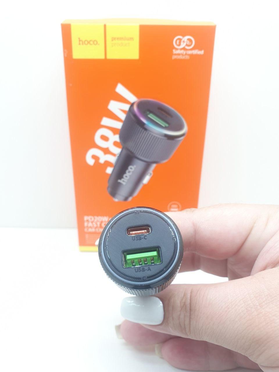 Авто адаптер Hoco NZ14A Guerrero PD20W+QC3.0 (Чорний)