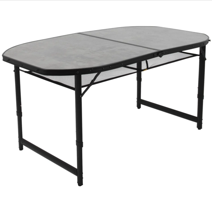 Туристичний Стіл Розкладний Bo-Camp Northgate Oval 150x80 cm Black/Grey (1404188) Кемпінговий Складаний Столик для риболовлі, фото 1