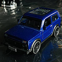 Модель авто 1/40 автомобіль ВАЗ 2121 "Нива", "Niva" синій. Якість!