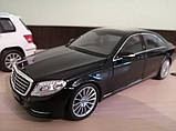 Модель авто 1/24 автомобіль Mercedes Benz S-Class, чорний. Металеві, гумові колеса, фото 5