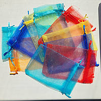 Подарункові мішечки з органзи / 9 х14см / мікс/ 10 ШТ /