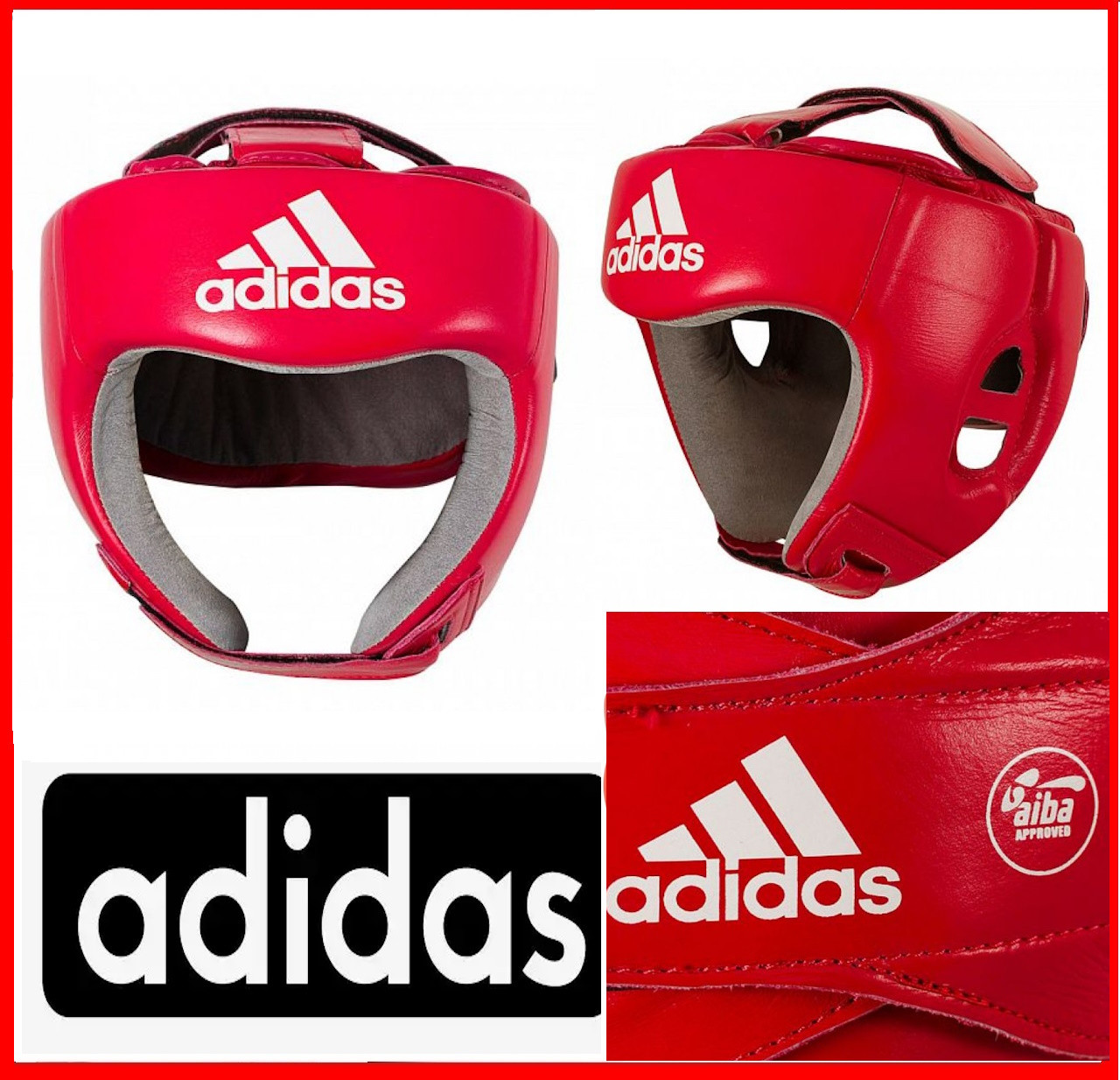 Шолом боксерський Adidas Aiba з ліцензією для боксу та єдиноборств професійний натуральна шкіра