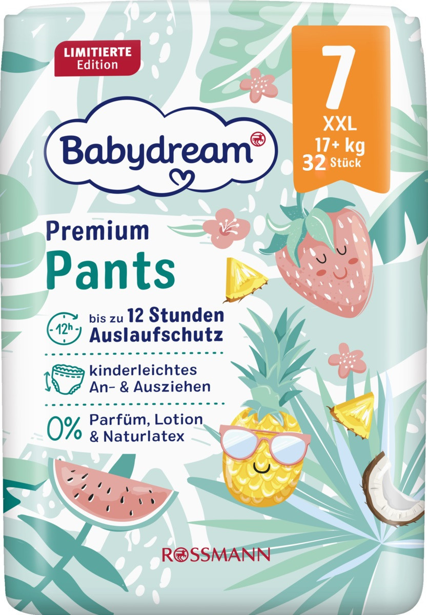 Трусики-підгузники 7 XXL Babydream Premium 7 XXL размер (17+ кг), 32 шт для дітей