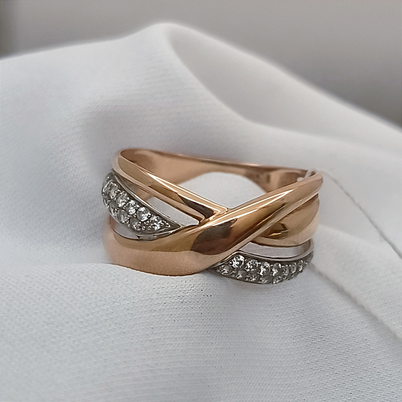 Золоте комбіноване в червоно-білому золоті