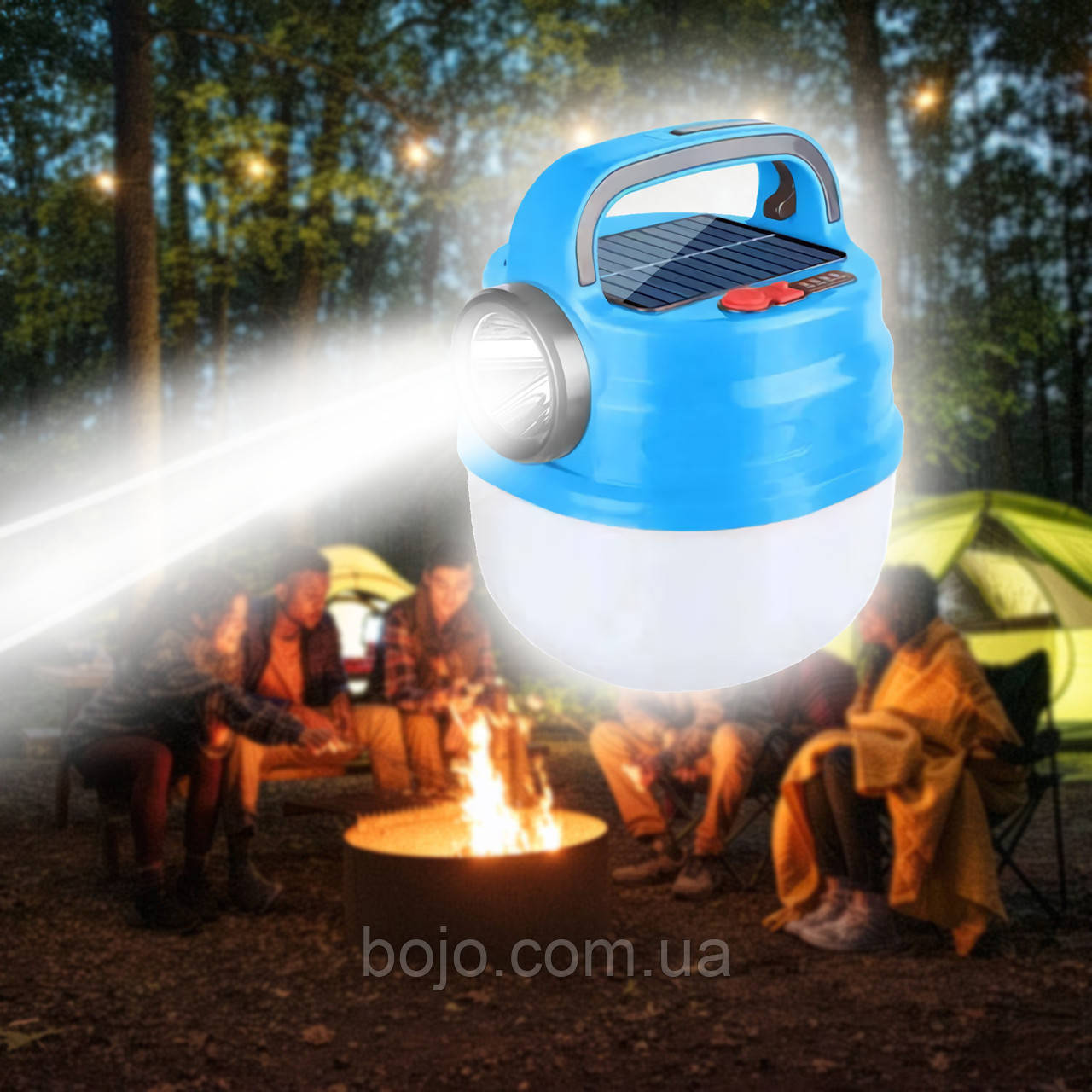 Ліхтар підвісний для кемпінгу HB-V80 Solar Camping Light Blue