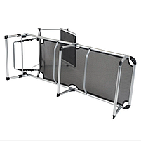 Ліжко Туристичне Розкладне Bo-Camp Sun Lounger With Sunscreen 5 Positions Black Кемпінгова Складана Розкладачка для риболовлі, фото 3