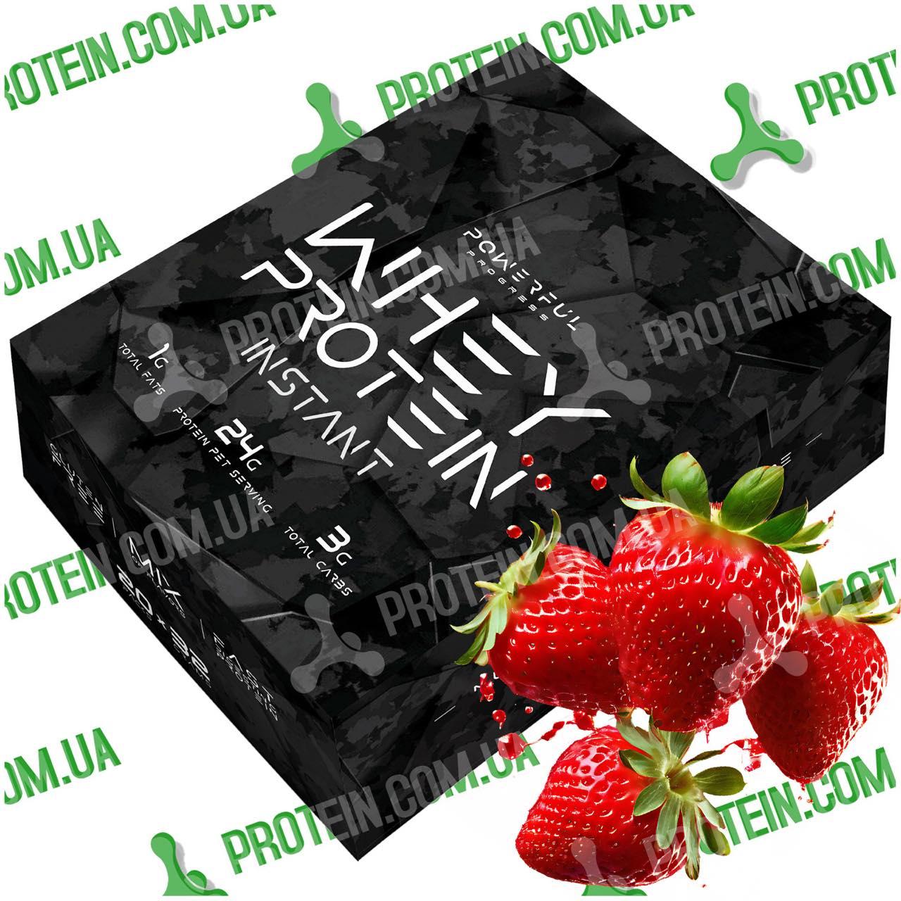 Пробник Протеїн Powerful Progress 100% Whey Protein MEGA BOX 20 шт x 32 г Strawberry Полуниця