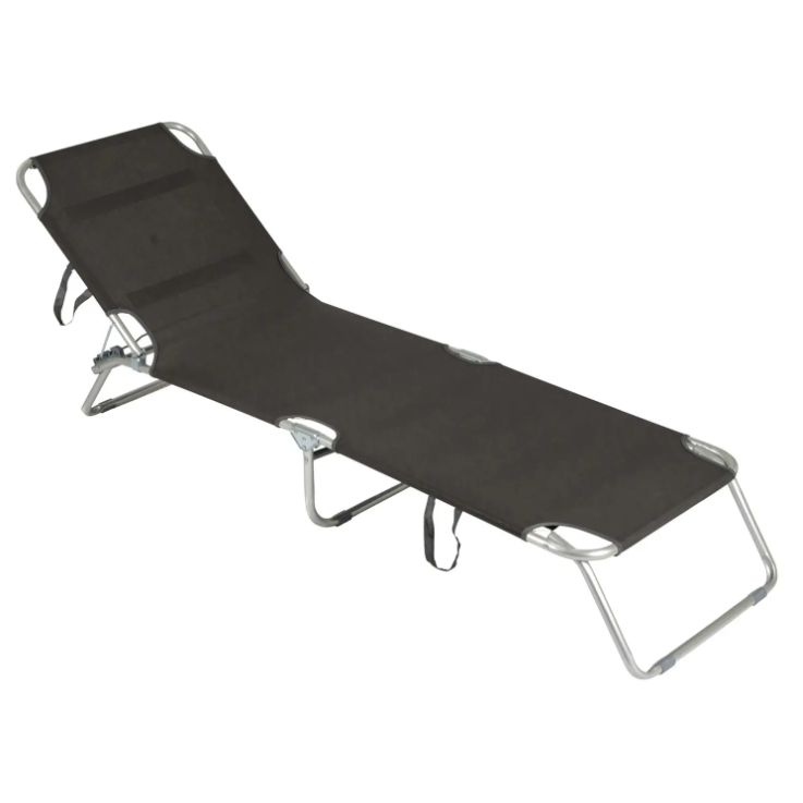 Ліжко Туристичне Розкладне Bo-Camp Sun Lounger 3 Positions Anthracite (1304480) Кемпінгова Складана Розкладачка для риболовлі, фото 1
