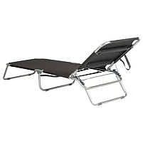 Ліжко Туристичне Розкладне Bo-Camp Sun Lounger 3 Positions Anthracite (1304480) Кемпінгова Складана Розкладачка для риболовлі, фото 2