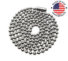 Ланцюжок сталевий нержавіючий для армійських військових жетонів. Довжина 65 см, діаметр 2.4 мм. Оригінал "USA"