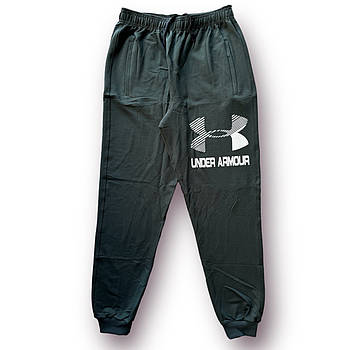 Штани спортивні чоловічі з манжетом двонитка пеньє Under Armour, розміри 46-54, хакі, 4082