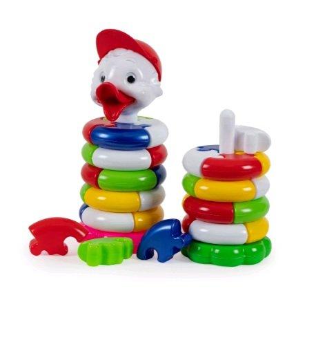 Дитяча іграшка пірамідка пазл Каченя Хлопчик Бамсік 1816