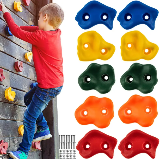 Набір 10 зачепів для скеледрома TRIZAND 18533 пластикові із кріпленням, фото 1