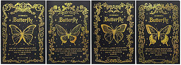 Блокнот (12 шт.) з чорними листами "Метелики" 30листів А6