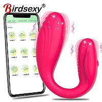 Вибратор для пар, вагинально клиторальный стимулятор, интимная игрушка для женщины, управление через смартфон