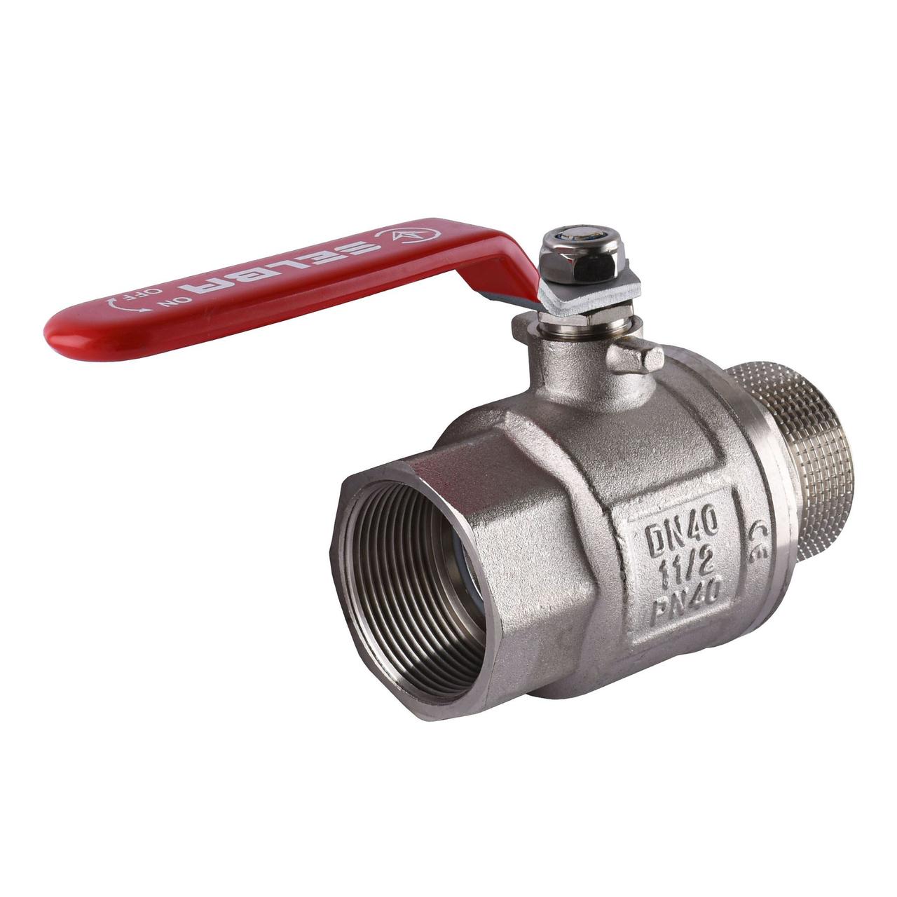 Кран кульовий для води SELBA DN 1 1/2" (PN 40) внутрішній-внутрішній SL1505, фото 1