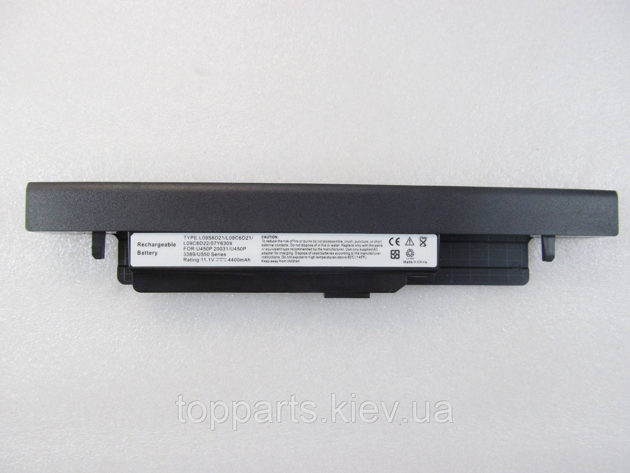 Батарея для ноутбука Lenovo IdeaPad U550 L09C6D22, 4400mAh, 6cell, 11.1V, Li-ion, чорна,