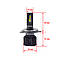 Світлодіодні лампи Cyclone LED H4 H/L 6000K 12000Lm type 45 Can Bus, фото 5