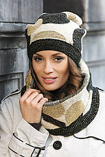 Ошатна жіноча вовняна шапка з люрексом від Kamea Польща Olalla., фото 2