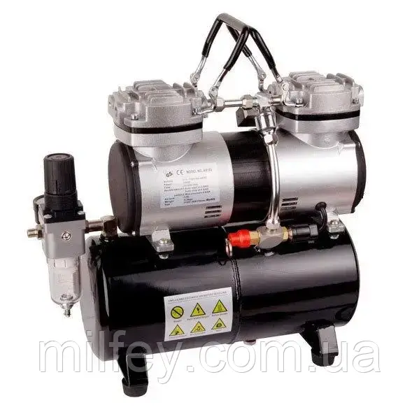 Двоциліндровий компресор з ресивером для аерографа Fengda AS-196, фото 1