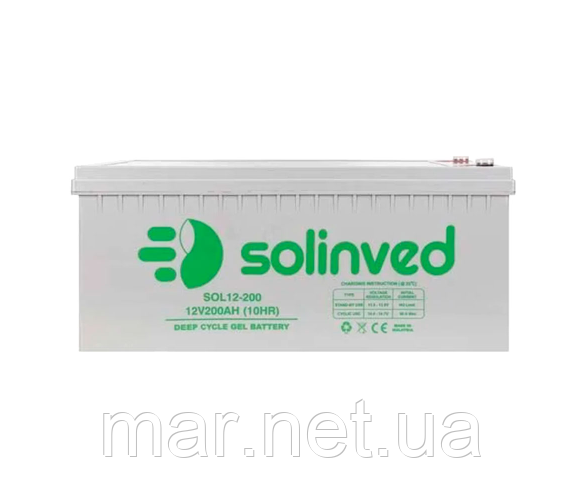 Акумуляторна батарея SOLINVED 200-12 GEL 12 V 200 Ah