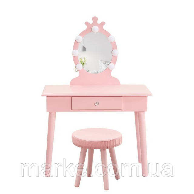 Туалетний столик + табуретка B-084 рожевий (mrk)