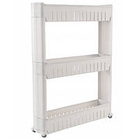 Полиця етажерка для ванної на колесах біла Bonro B03 (mrk)