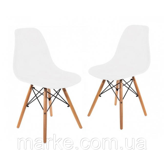 Крісло для кухні на ніжках Bonro В-173 FULL KD біле (2 шт) (mrk)