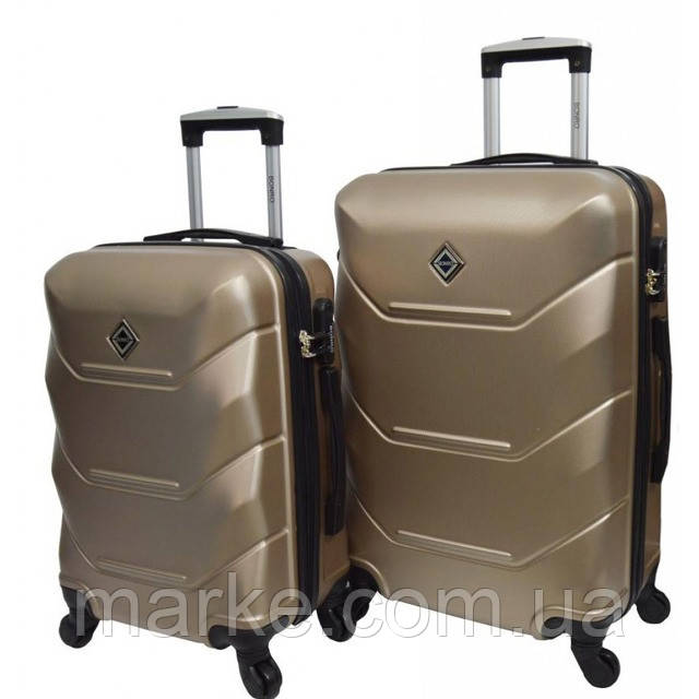 Bonro валіза пластикова шампань набір 2 штуки (середня і велика ) (mrk)