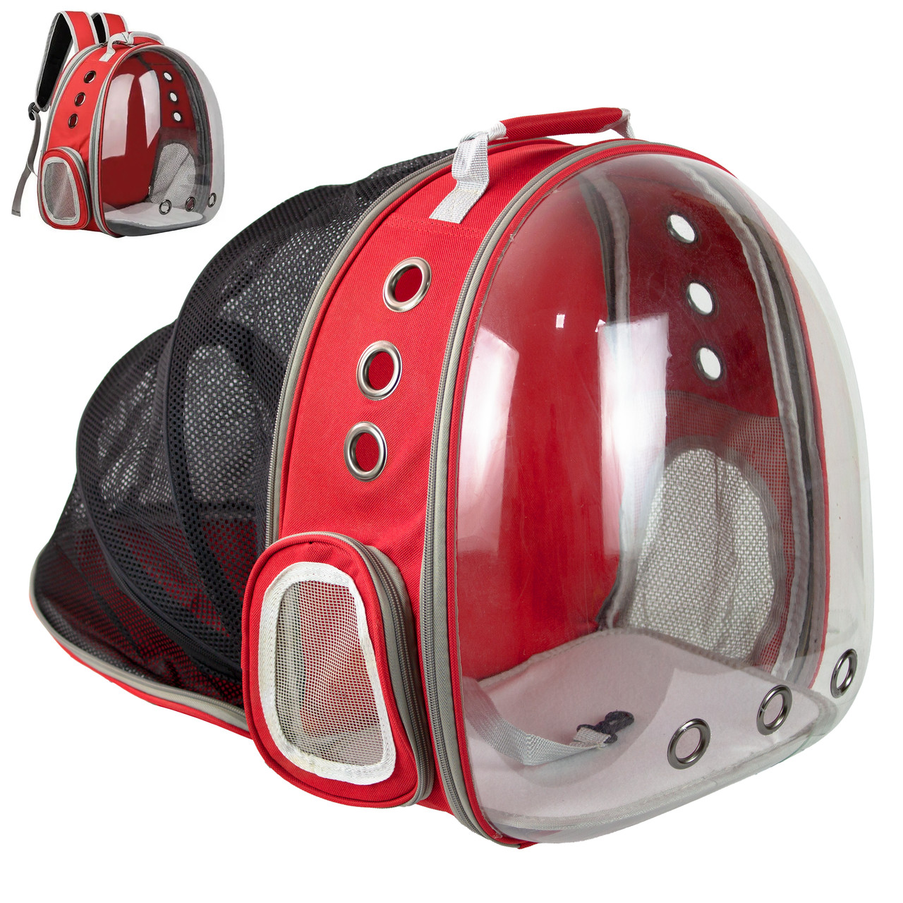 Рюкзак перенесення для тварин розсувний CosmoPet CP-15 для котів та собак 39x34x21 см Red