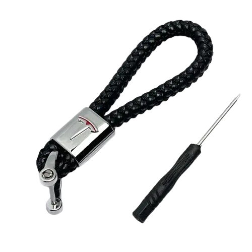 Автомобільний брелок для ключів, підвісний екошкіра з логотипом Tesla, фото 1