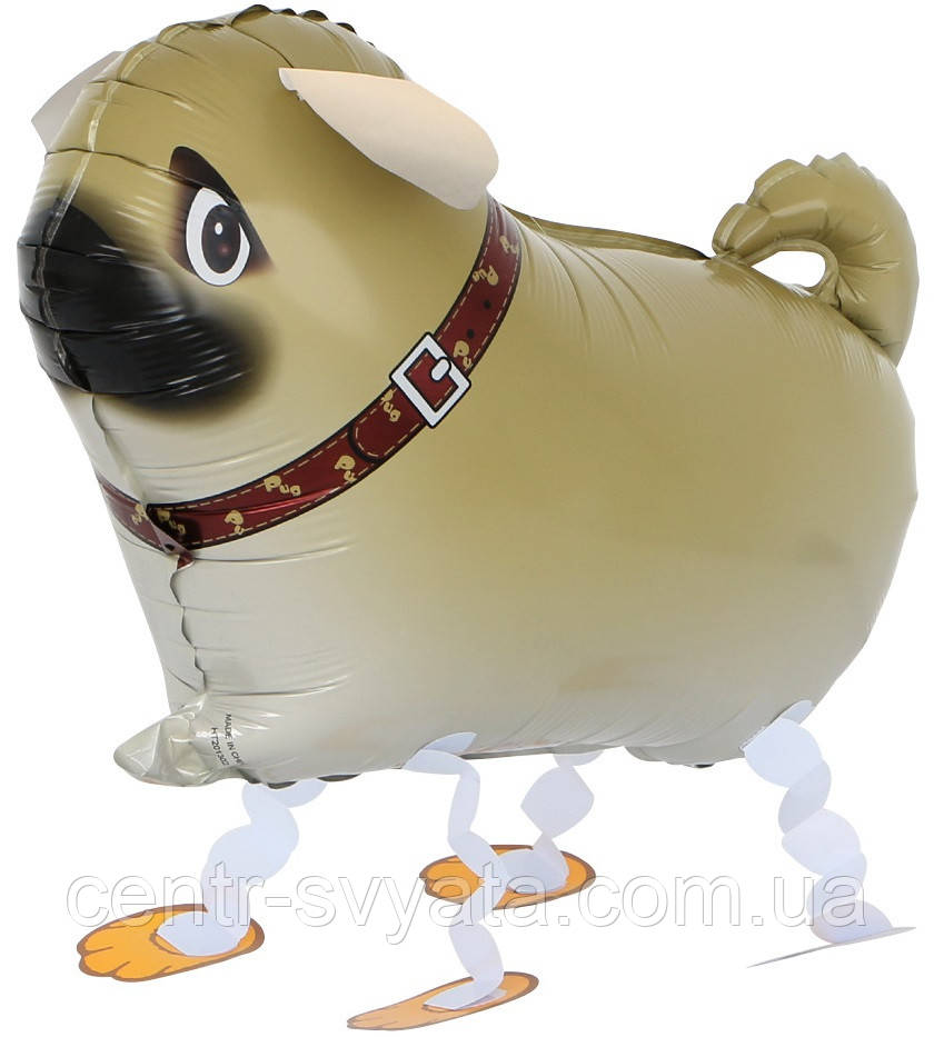 Ходяча фігура фольгована КНР (60 см) Собака мопс