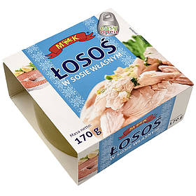 Лосось у власному соку MK 170г , 14шт/ящ , Польша