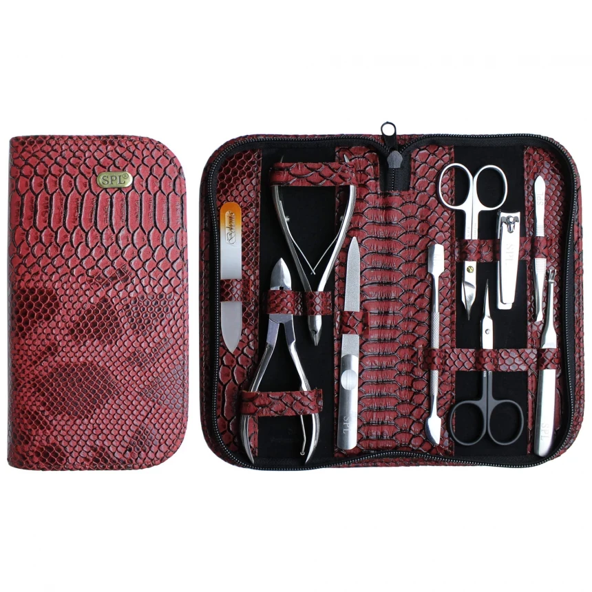 Манікюрний набір 10 предметів SPL 77301A Червона анаконда, фото 1