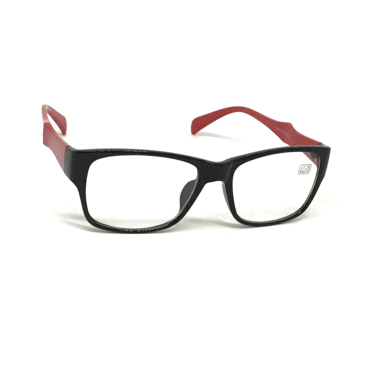 Пластикові окуляри 6215 у чорно-червоні