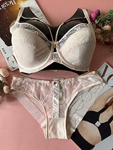 85C Жіноча білизна комплект з портупеєю бежевий