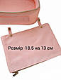 Косметичка органайзер подвійна дорожній / несесер рожевий на золотистій блискавці 8787, фото 4