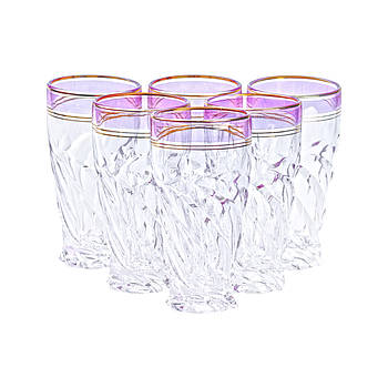 Набір високих склянок 6 штук по 250 мл рожевий HP566