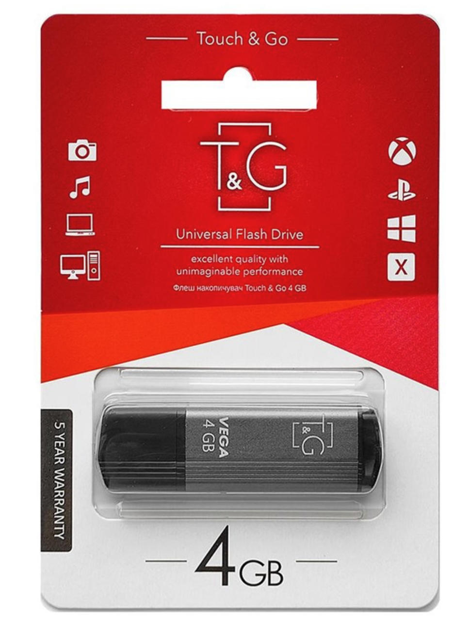 USB флешнакопичувач T&G метал серія 4GB/TG121-4G (Гарантія 3 року)