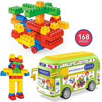 Конструктор для малюків у боксі-автобусі (168 деталей) арт. JX 688-77