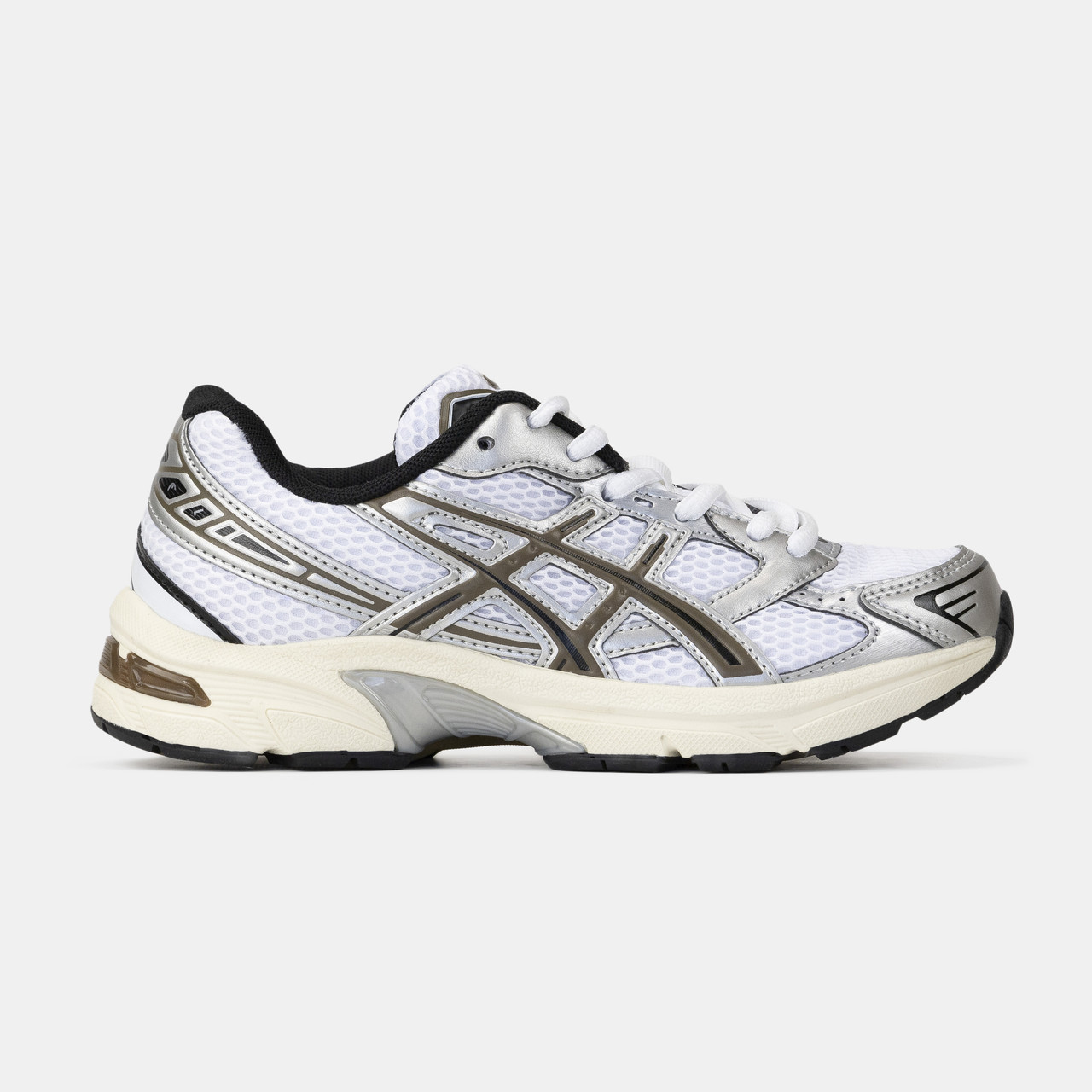 Кросівки Asics Gel-1130 White Silver Brown / Асікс Гел-1130 Білі з Сріблястим та Коричневим