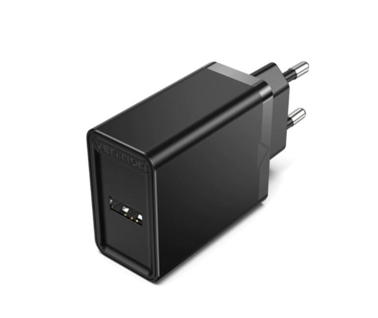 Зарядний блок живлення USB Vention FAAB0 12 W чорний, фото 1