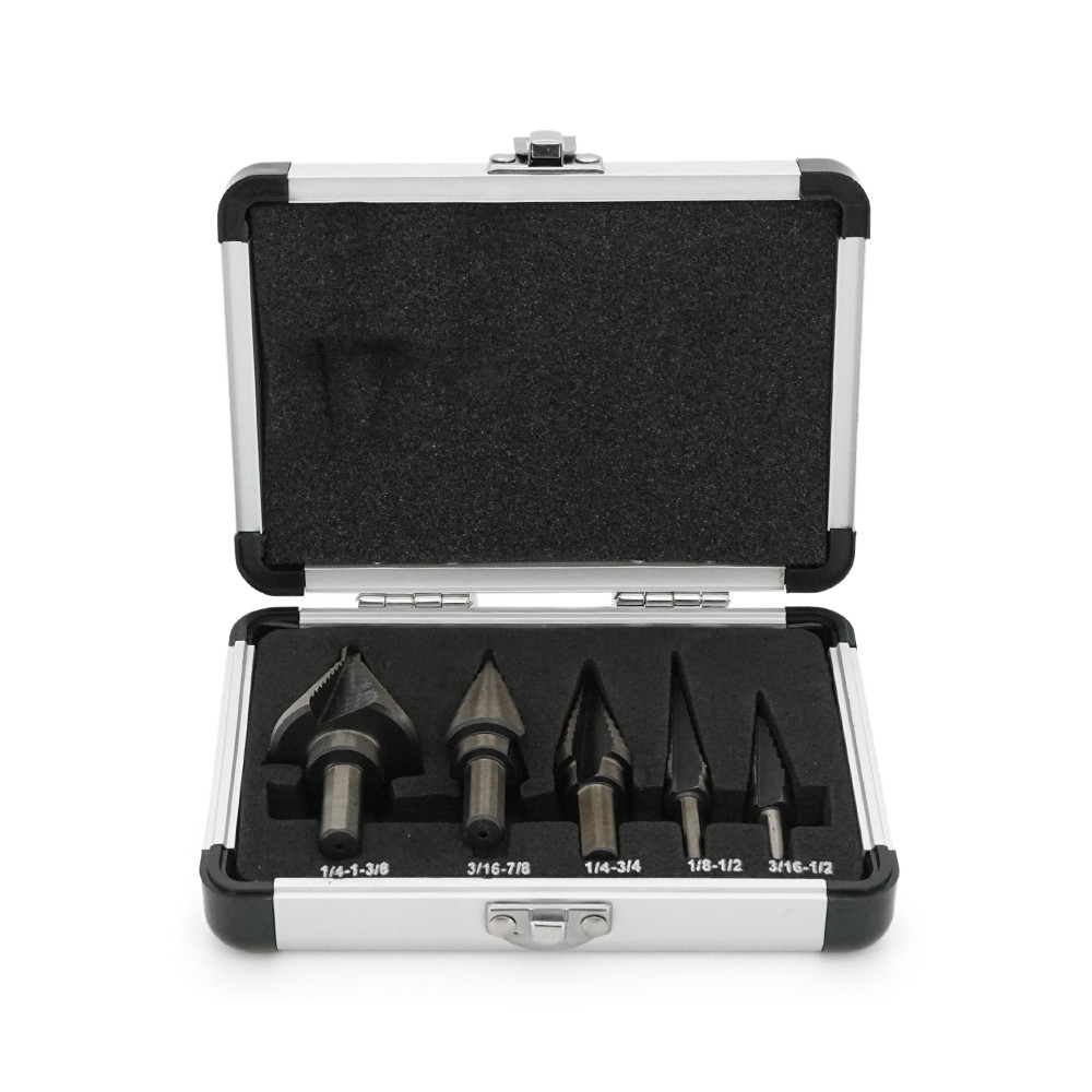 Набір свердел YOSO ступеневих, крокових Premium black HSS1/4-1-3/8”; 3/16-7/8”; 1/4-3/4”; 1/8-1/2”; 3/16-1/2” ,