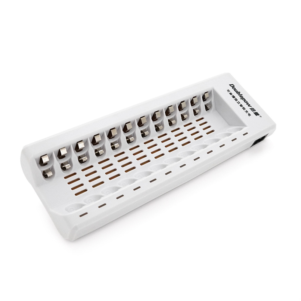 Зарядний пристрій універсальний DoublePow, 12 каналів LED-інд., підтримує Li-ion, Ni-MH і Ni-Cd AA (R6),