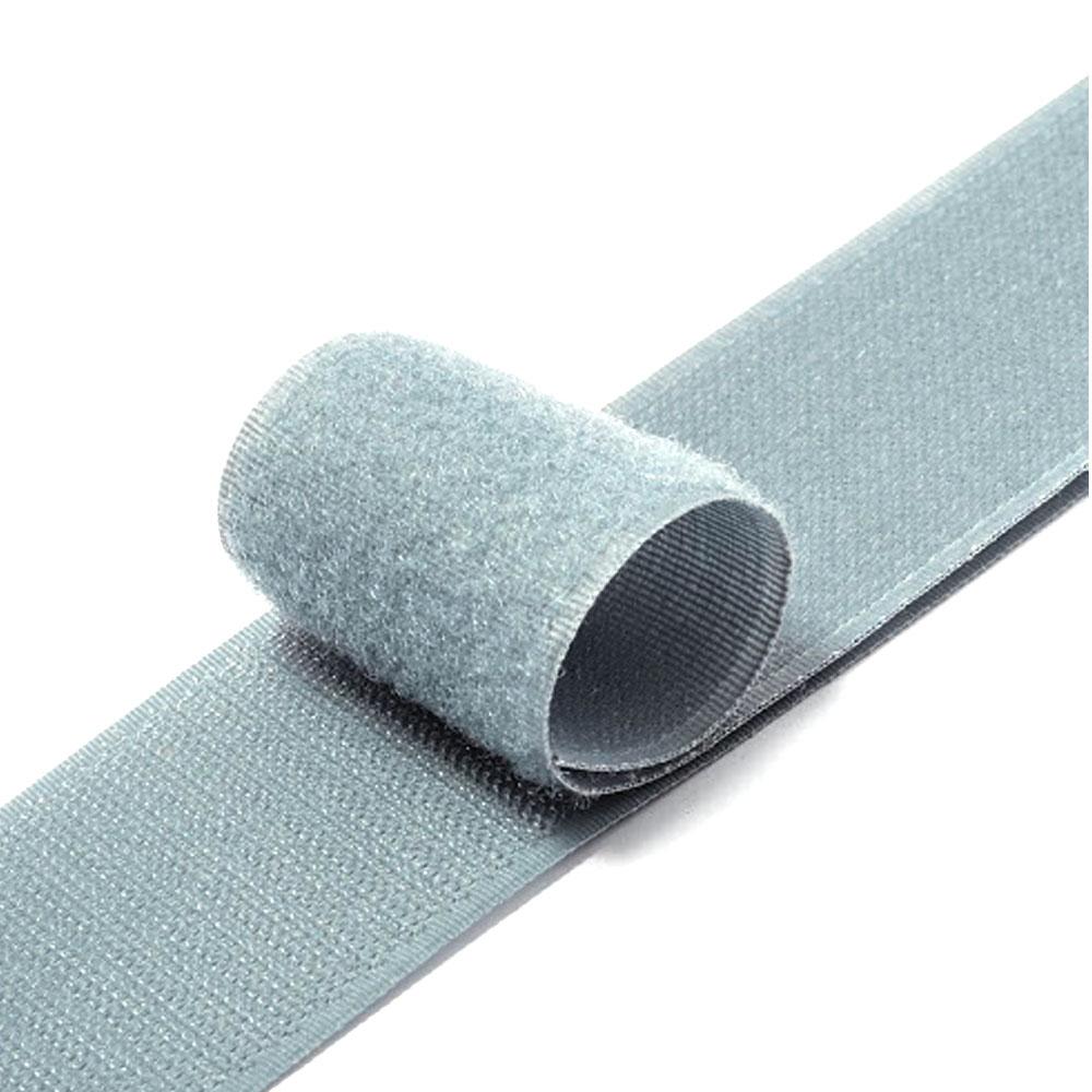 Стяжки на липучці ширина 15 мм, рулон 50 м, сірі, ціна за рулон
