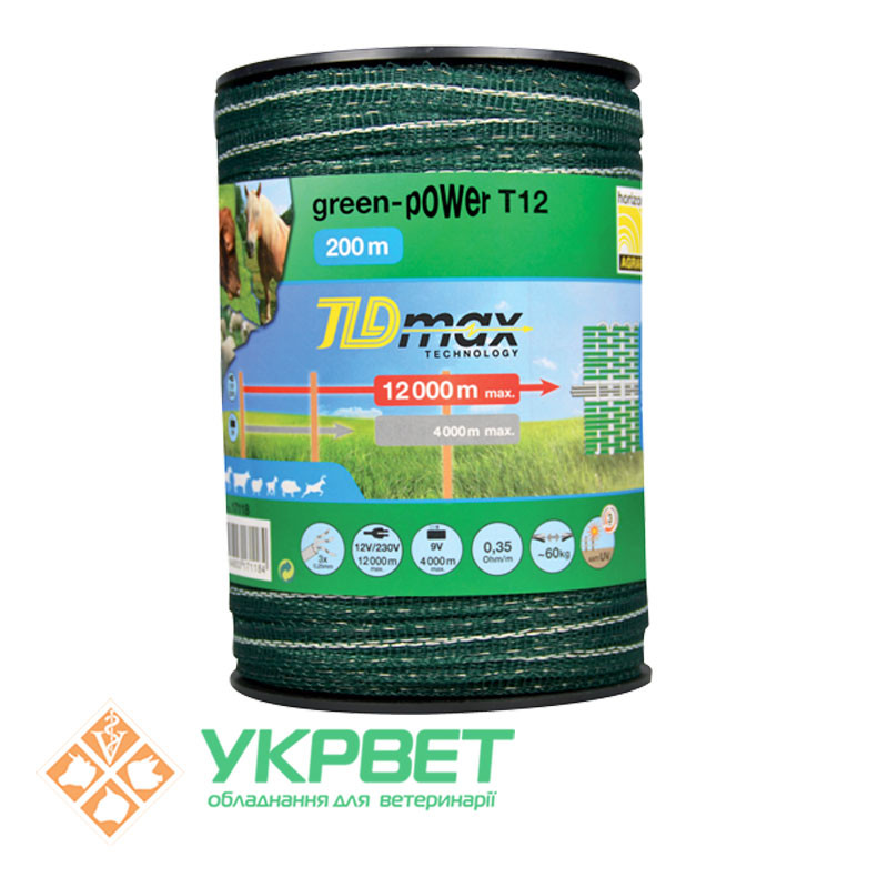 Тасьма GREEN-POWER T12GR TLD 200 м (12 мм)