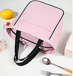 Ланч бег - термосумка для їжі з собою Lunch Time, синя, фото 4