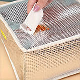 Термосумка ланч бег із бічними кишенями на замку 5л 3D Dino, синя, фото 3